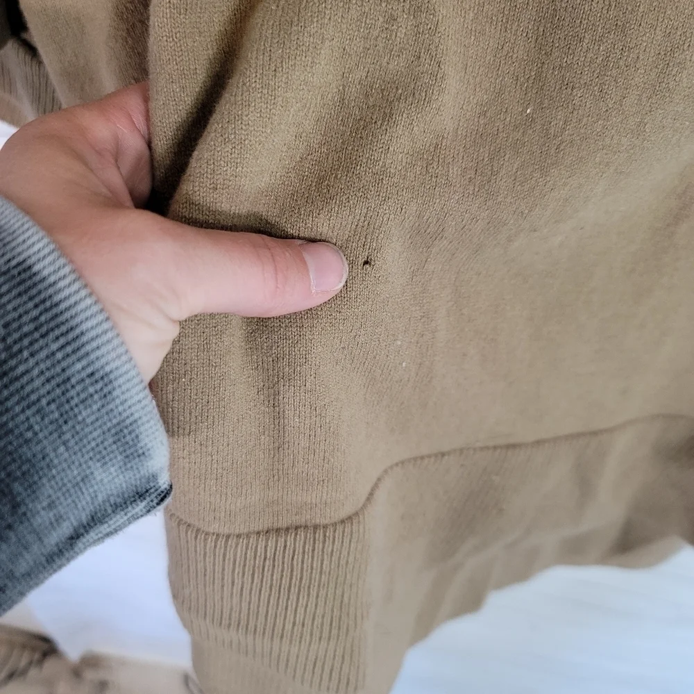 MICHAEL KORS CAMEL PONCHO CASHMERE WOOL V NECK SWEATER, SZ MEDIUM
